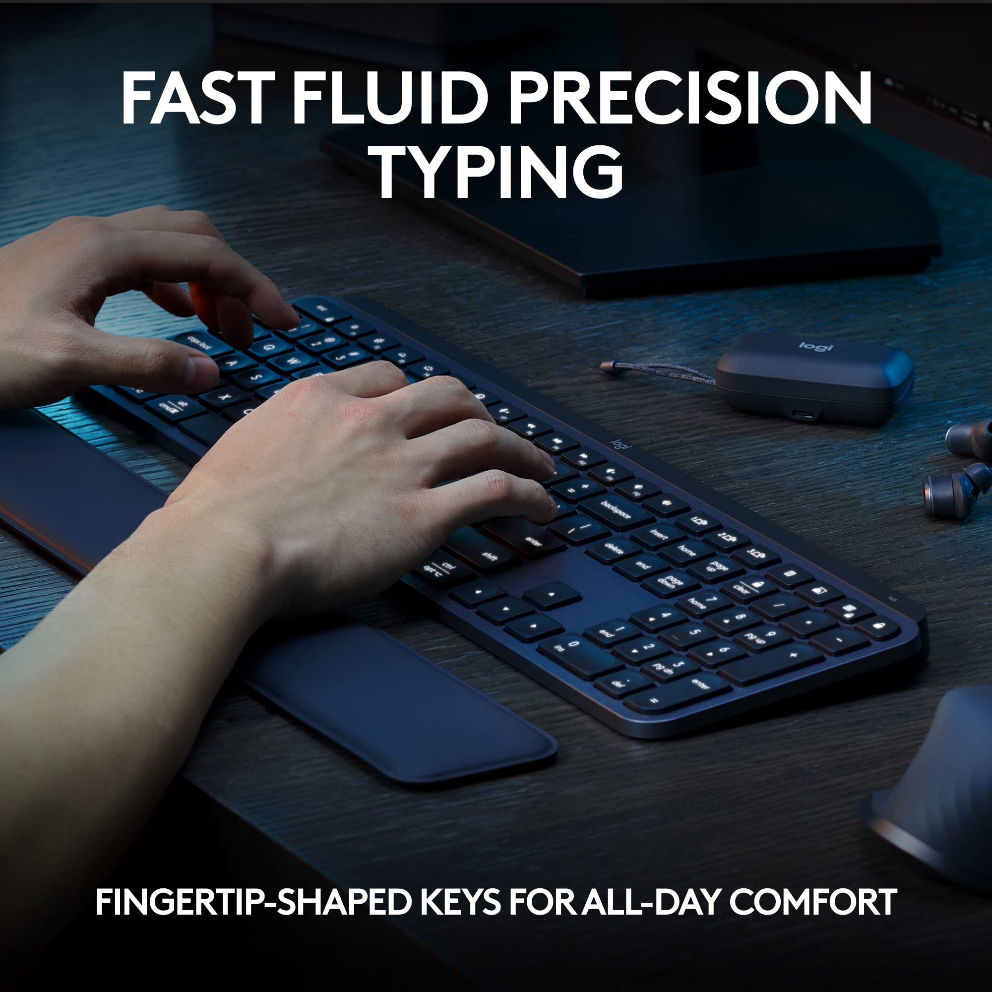 Logitech Mx Keys S Wireless Keyboard, Low Profile, Fluid Precise Quiet Typing, Programmable Keys, Backlighting, Bluetooth, Usb C